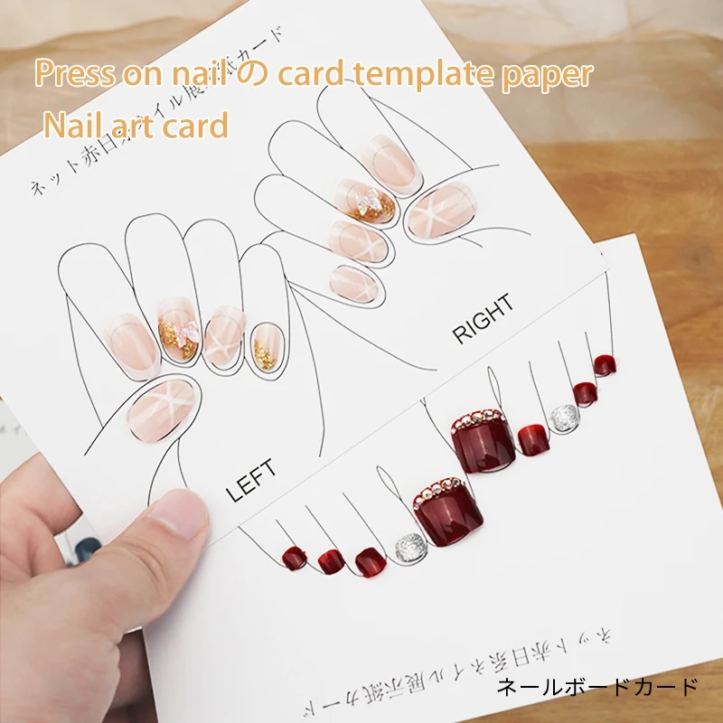Nail Art Display Cards Press On Nail Customization Fake Nails Package Paper Manicure Display Cardboard