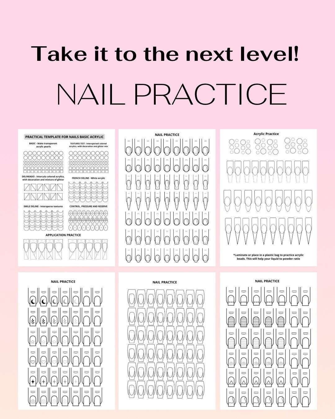 printable nail art practice sheet pdf