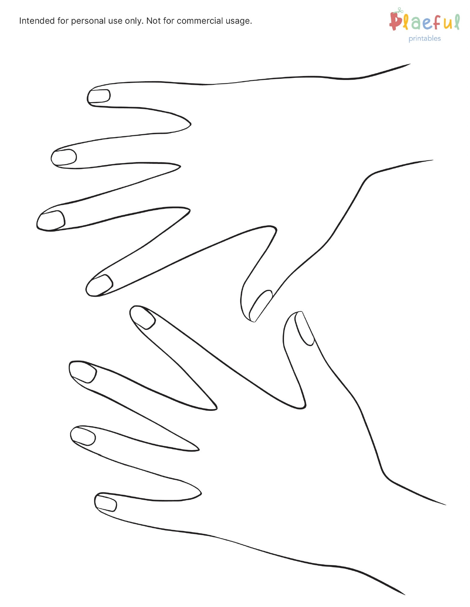 printable hand template with nails