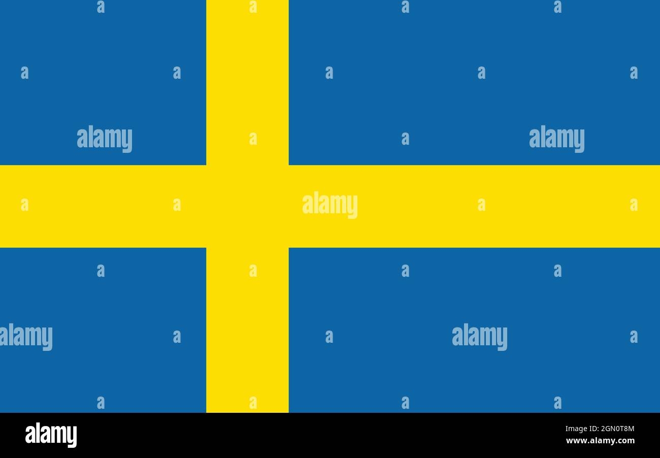 National Flag Of Sweden Original Size And Colors Vector Illustration Sveriges Flagga With Yellow Nordic Cross Swedish Flag Stock Vector Image U0026 Art Alamy
