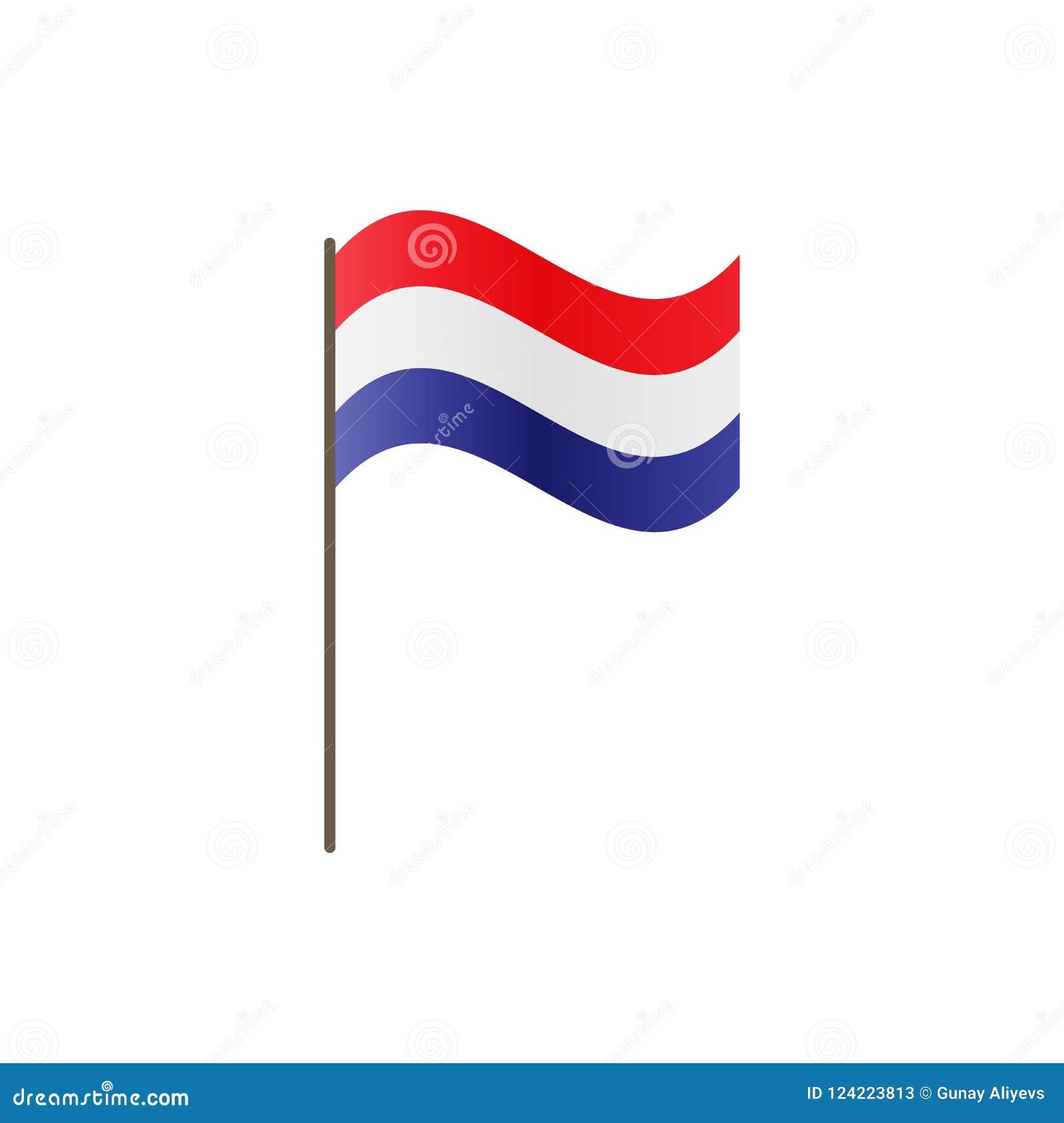 Netherlands Flag On The Flagpole Official Colors And Proportion Correctly Stock Illustration Illustration Of Norway Graphic 124223813