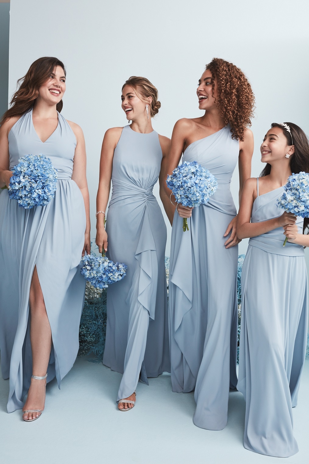 New Color Alert Dusty Blue Bridesmaid Dresses David s Bridal Blog