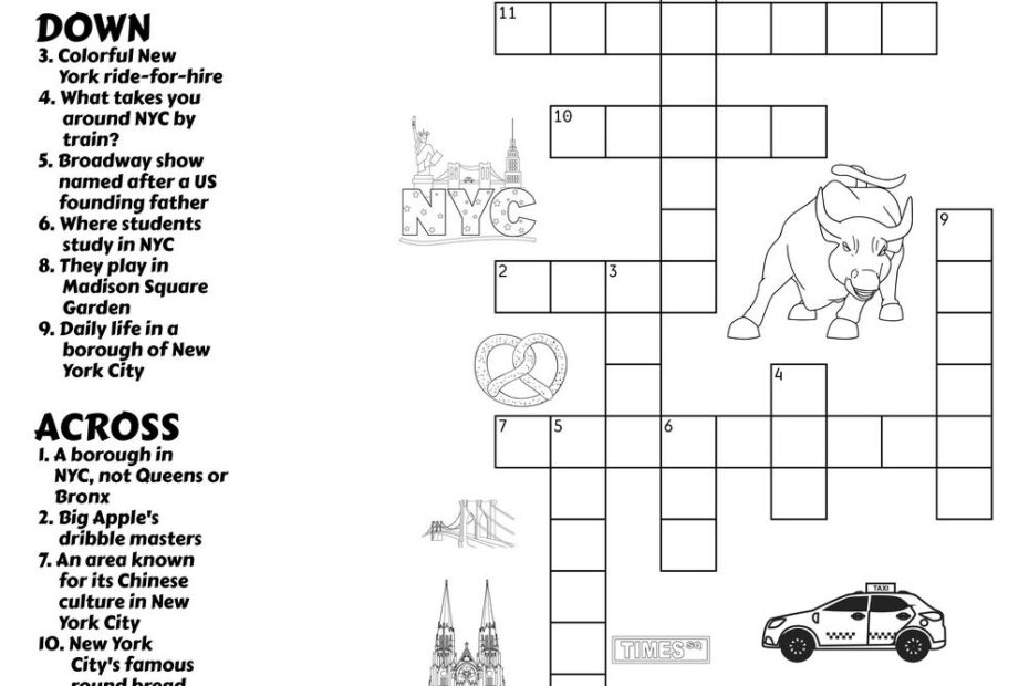 New York City Crossword Beeloo Printable Crafts And Activities