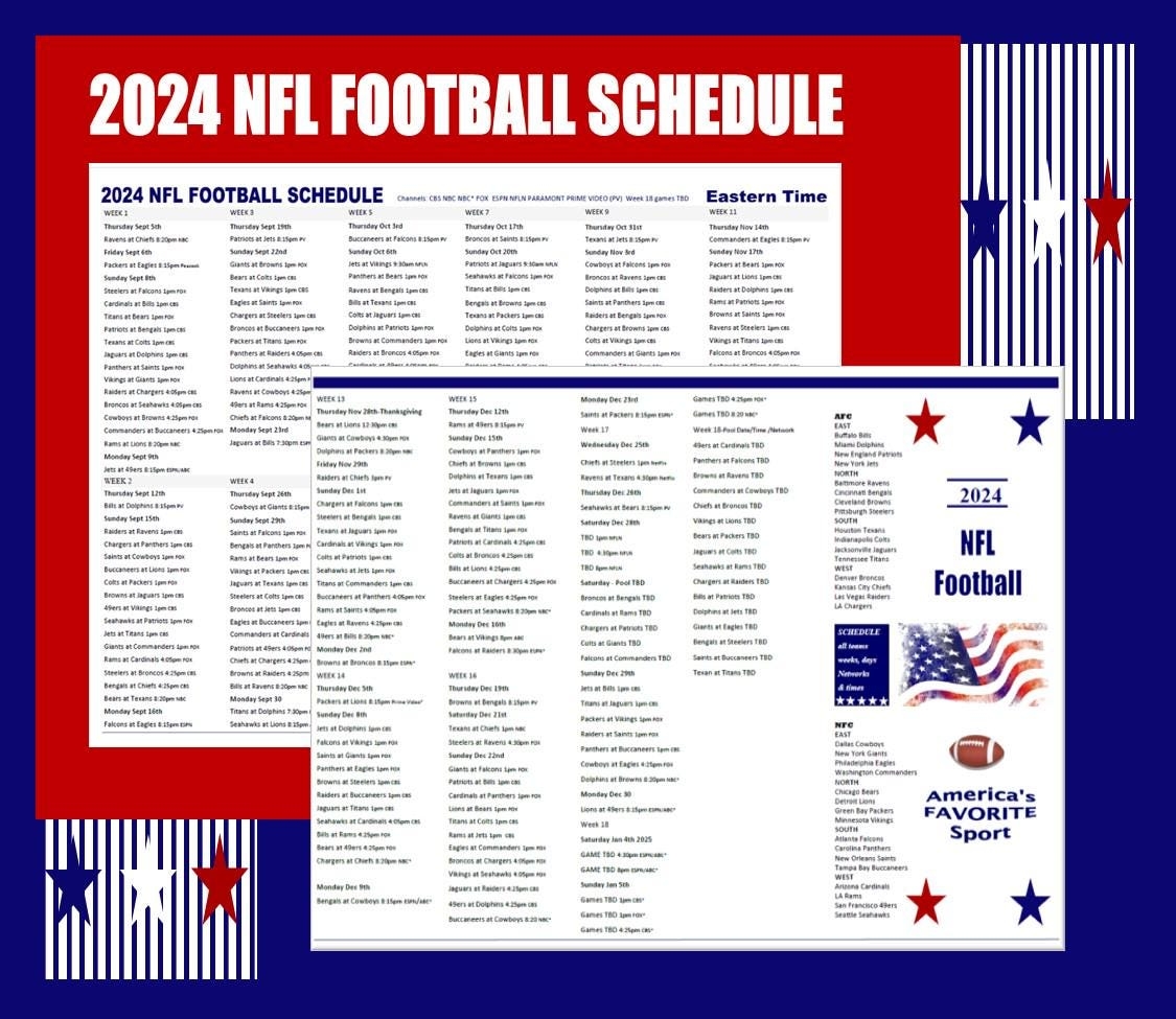 Nfl Schedule Etsy Denmark