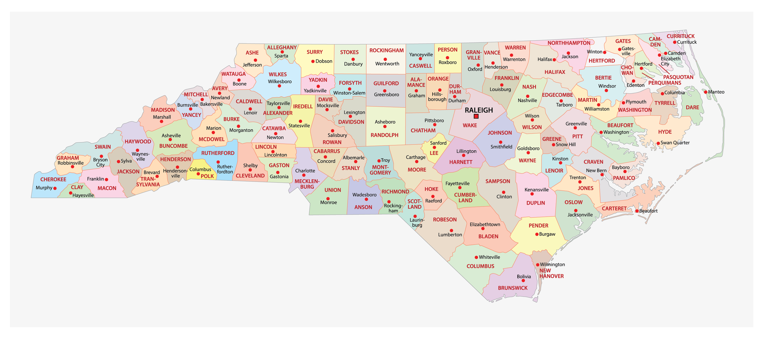 north carolina printable map