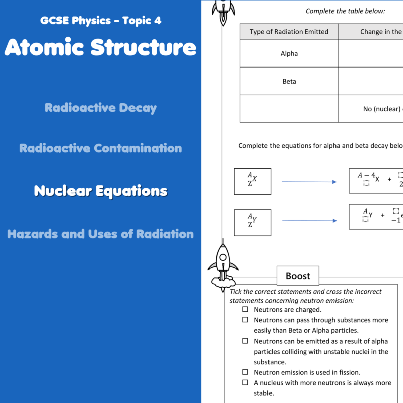nuclear decay worksheet