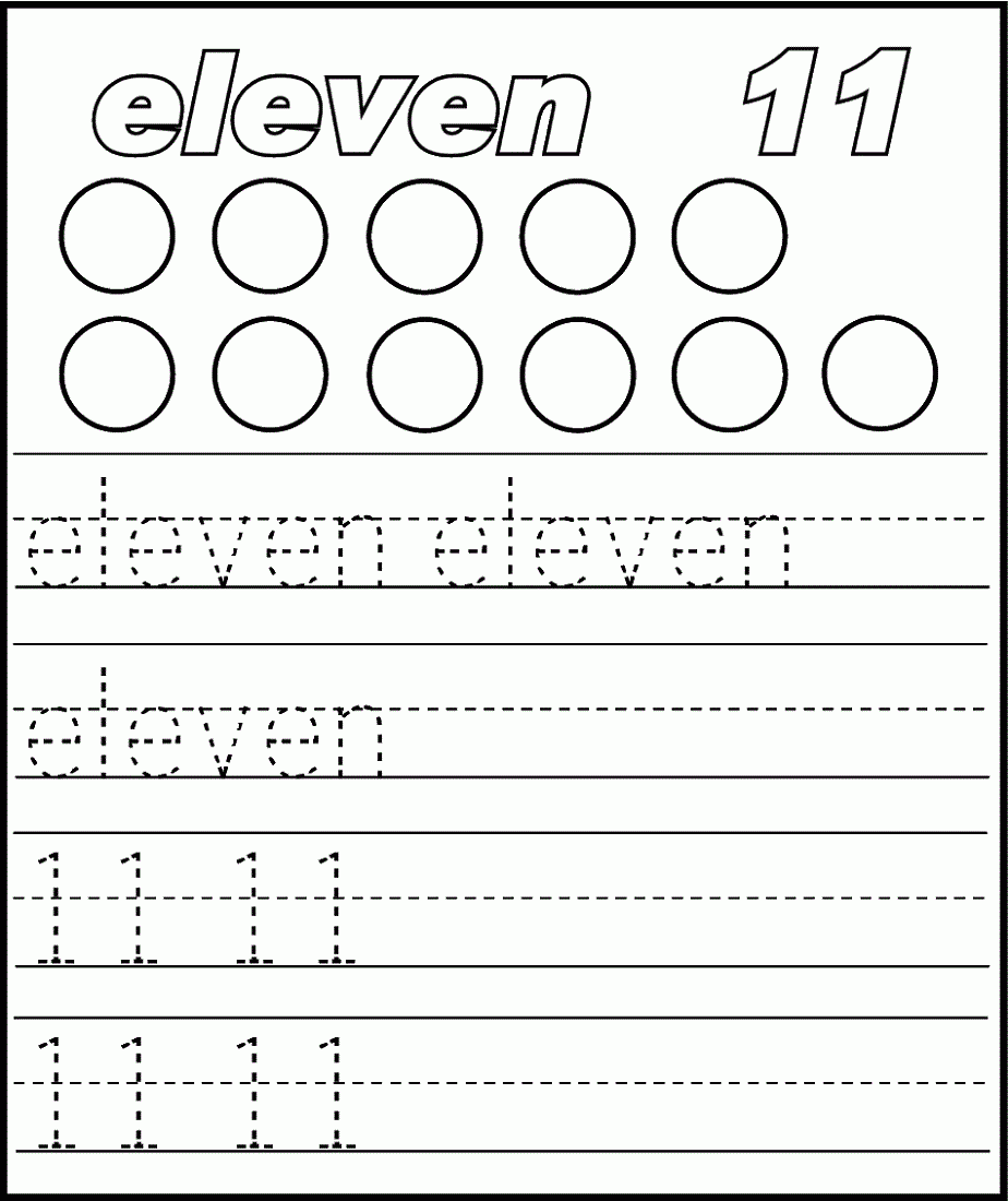 Number 11 Worksheet Download Free Printables For Kids Worksheets Library