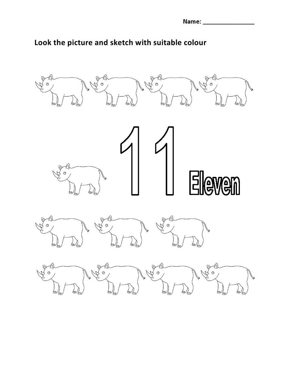Number 11 Worksheets Printable Activity Shelter