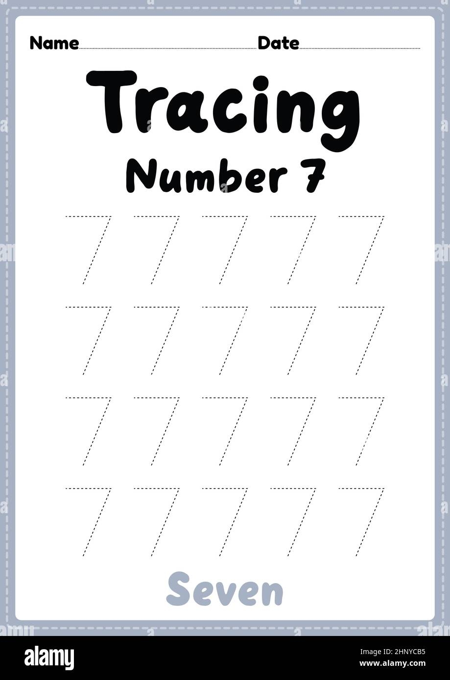 number 7 worksheets for preschool
