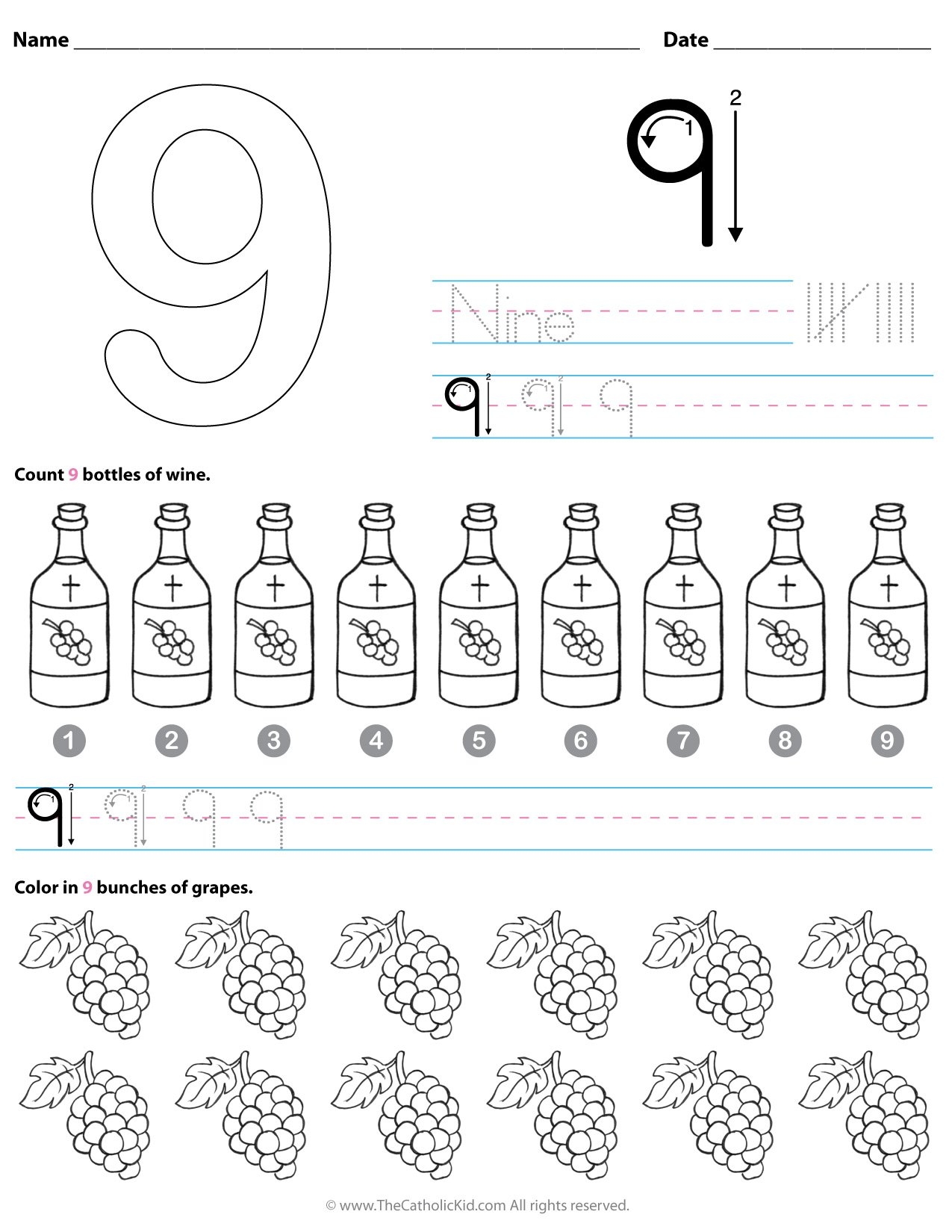 Number Worksheets Download Pack TheCatholicKid