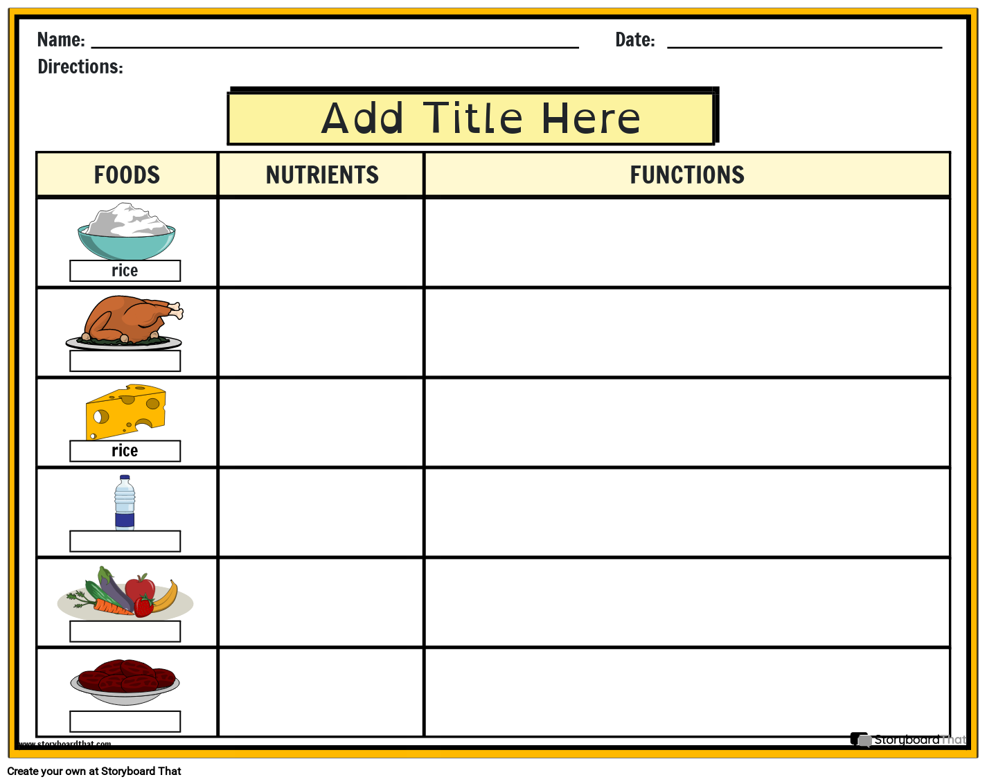 nutrition worksheets for high school pdf