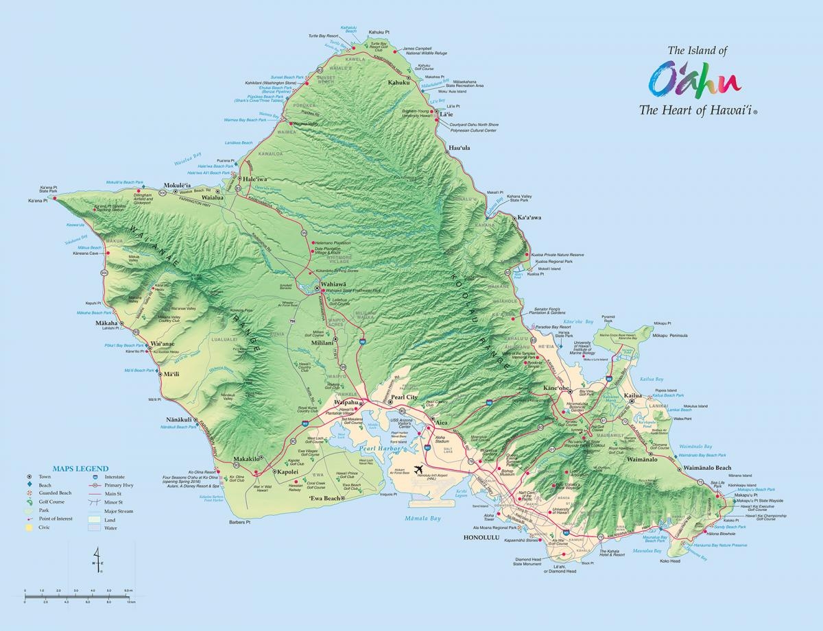 oahu map printable