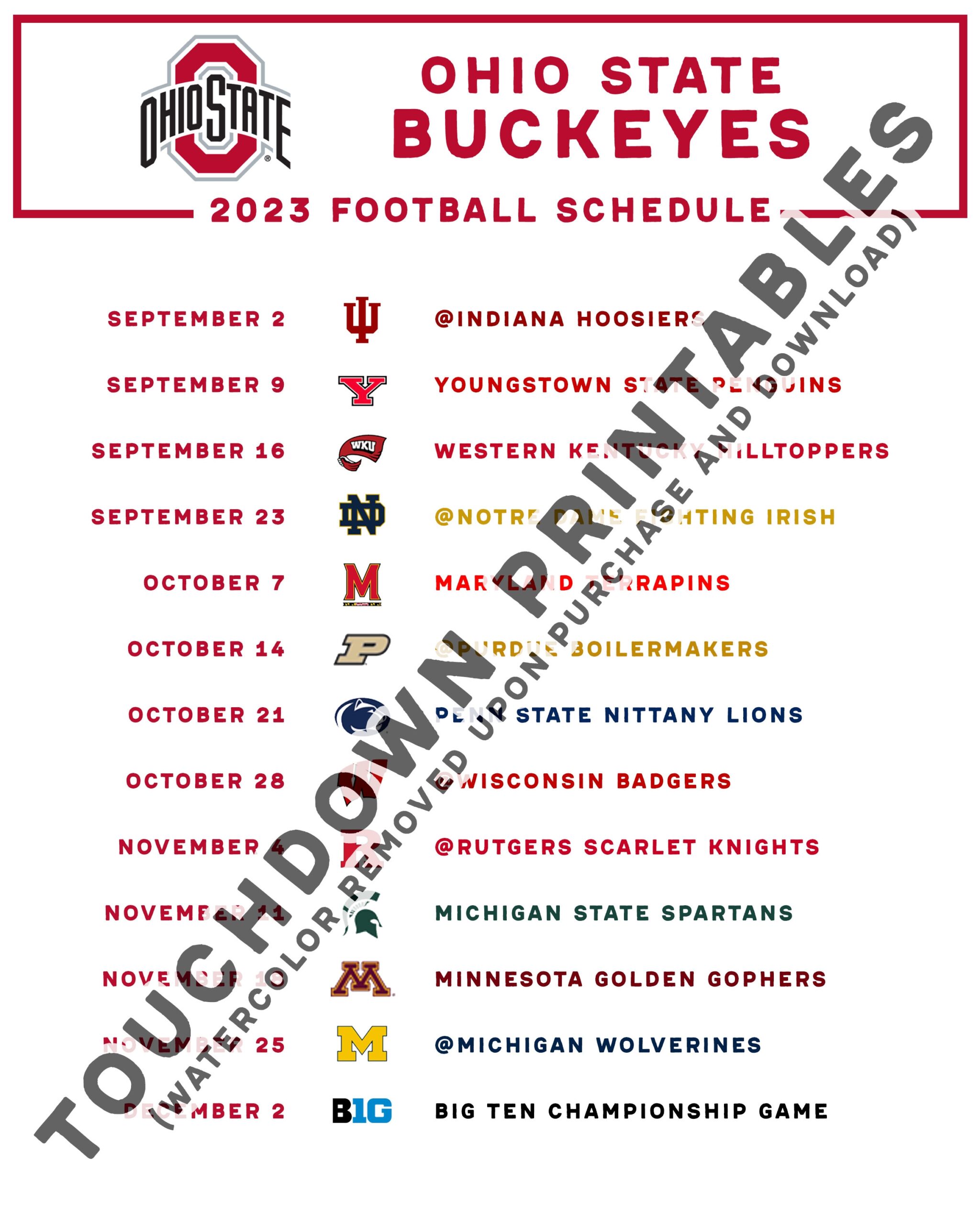 OHIO STATE BUCKEYES 2022 COLLEGE FOOTBALL SCHEDULE PREVIEW Worksheets Library