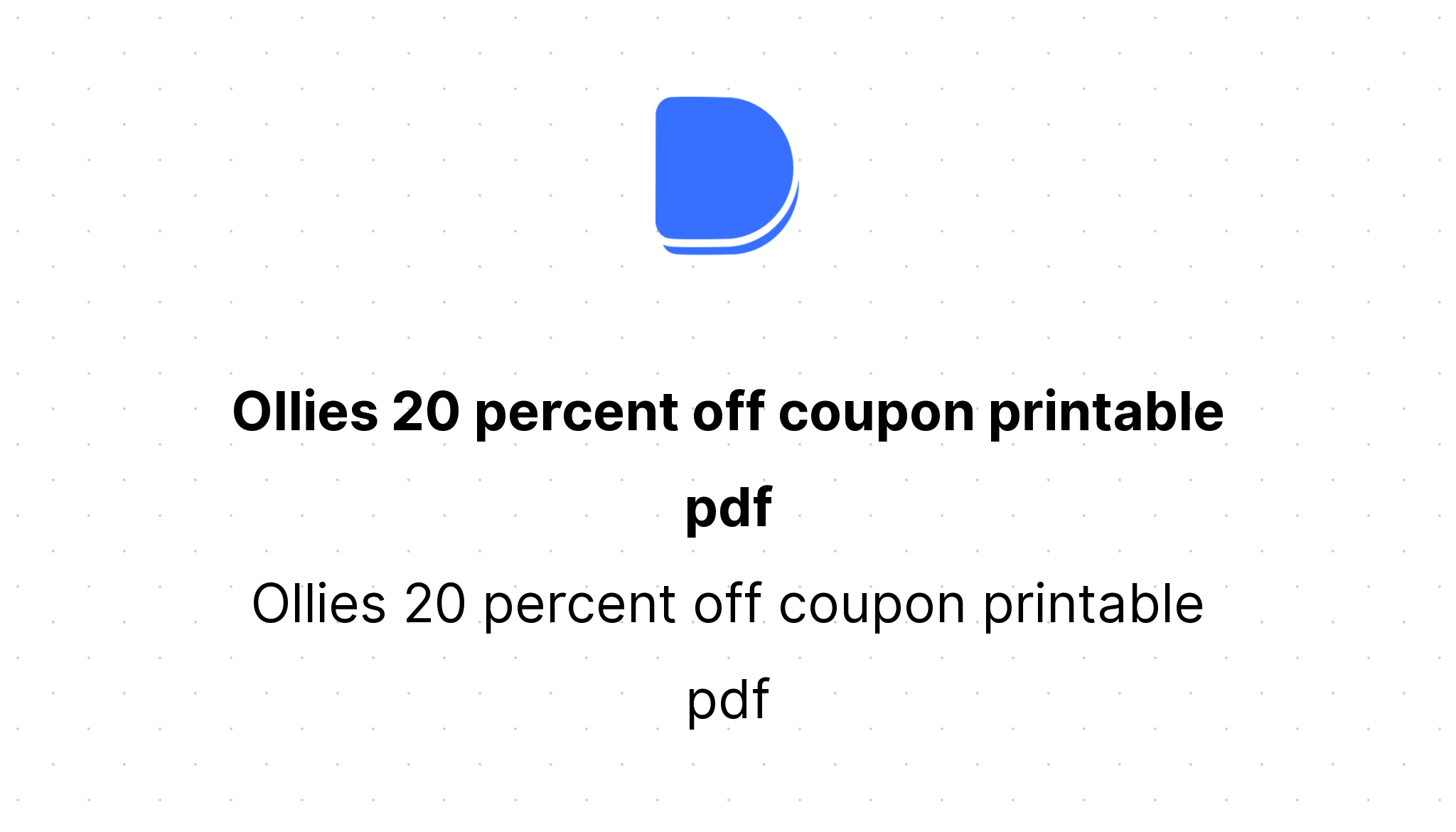 Ollies 20 Percent Off Coupon Printable Pdf Devfolio