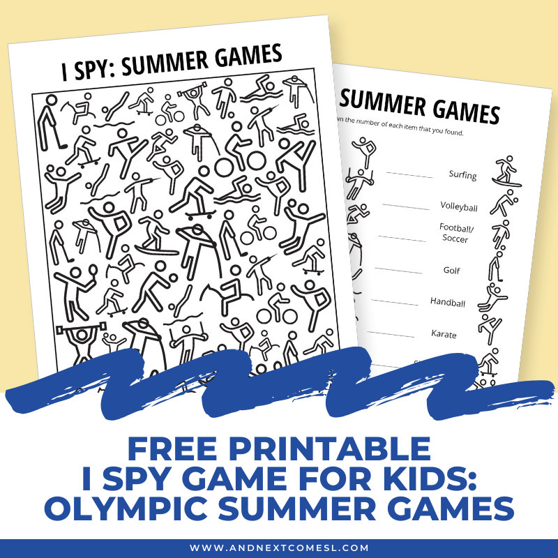 Olympic Summer Games Themed I Spy Game Free Printable For Kids 