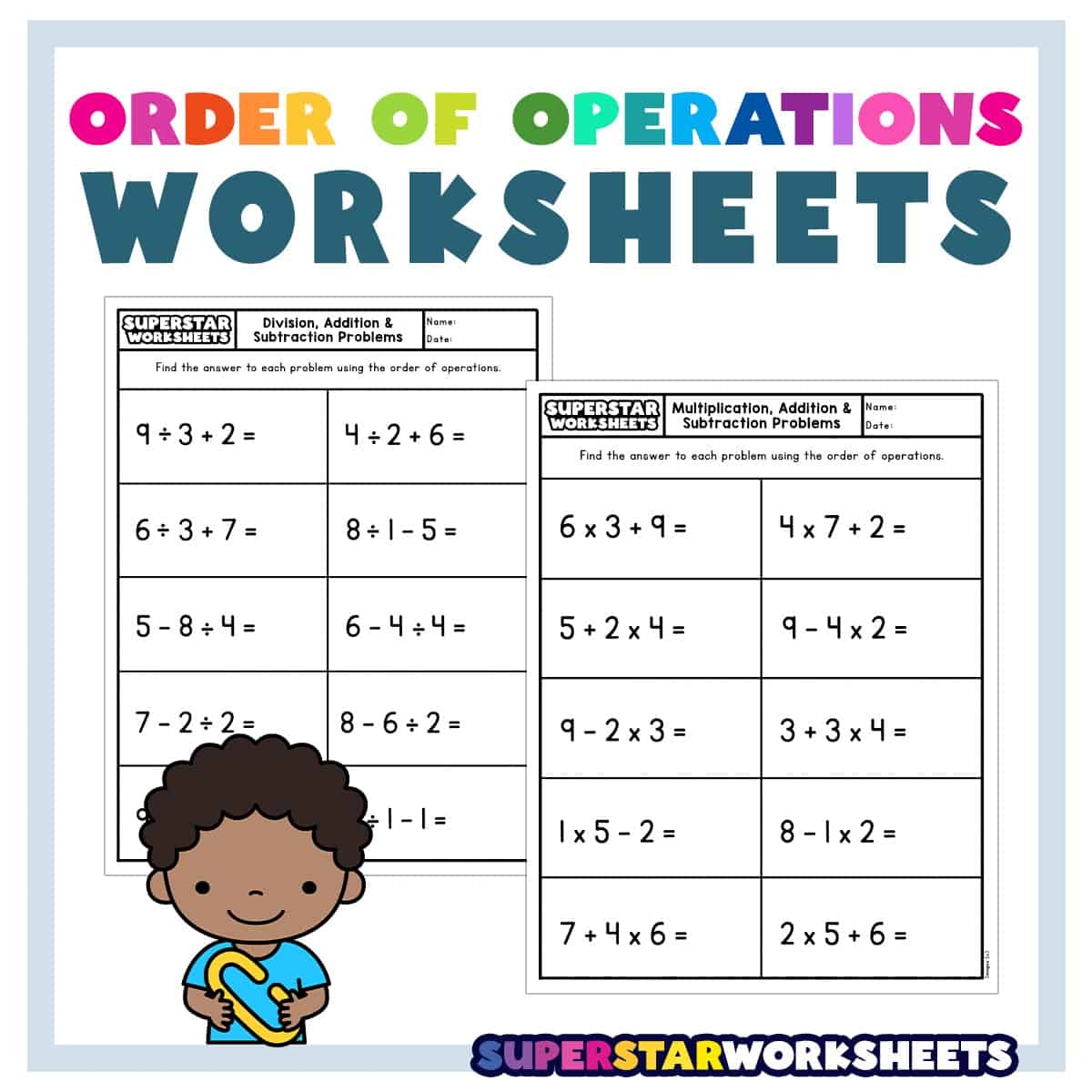 order of operations worksheets