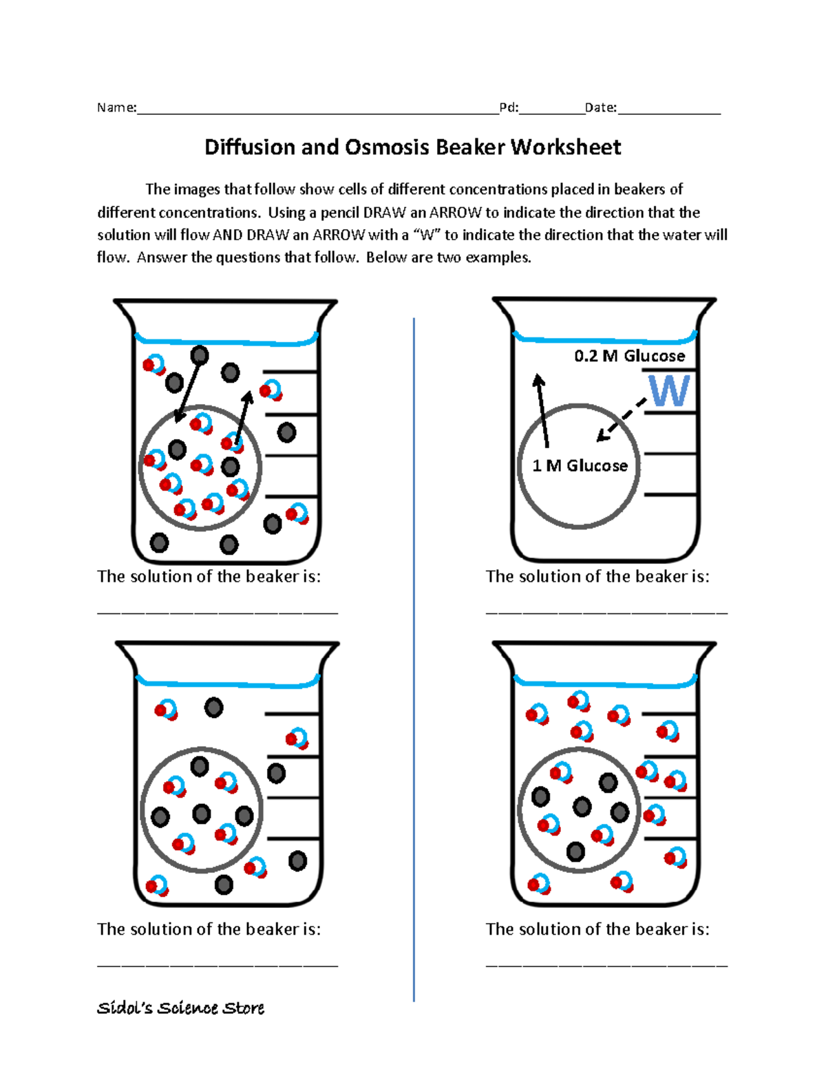 osmosis worksheet answer key