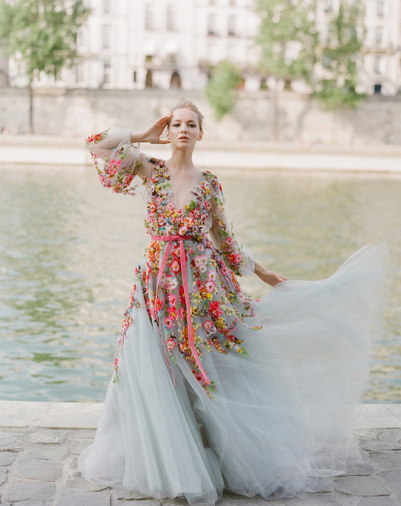Our Favorite Wedding Dresses With A Pop Of Color Green Wedding 