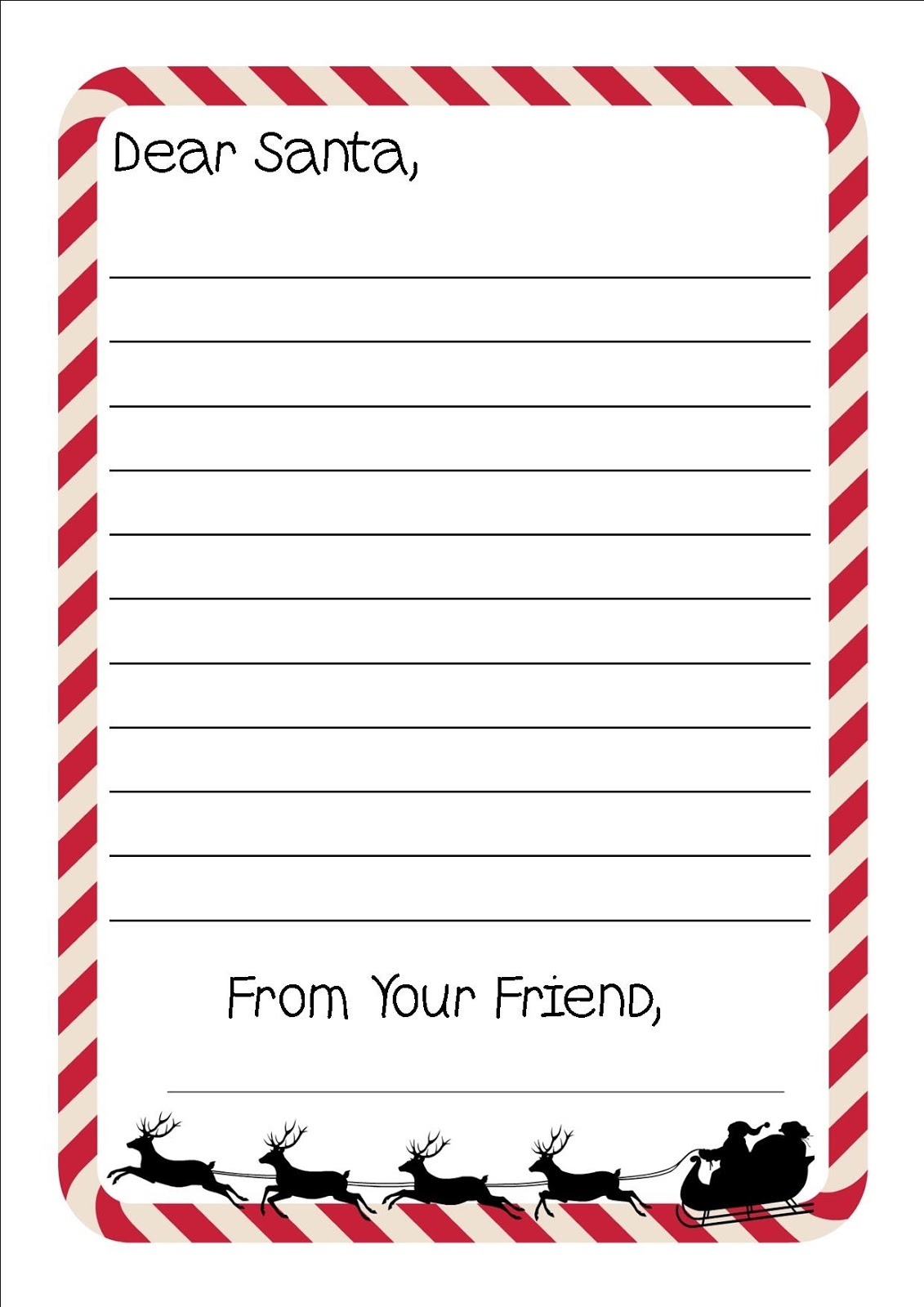 dear santa printable paper