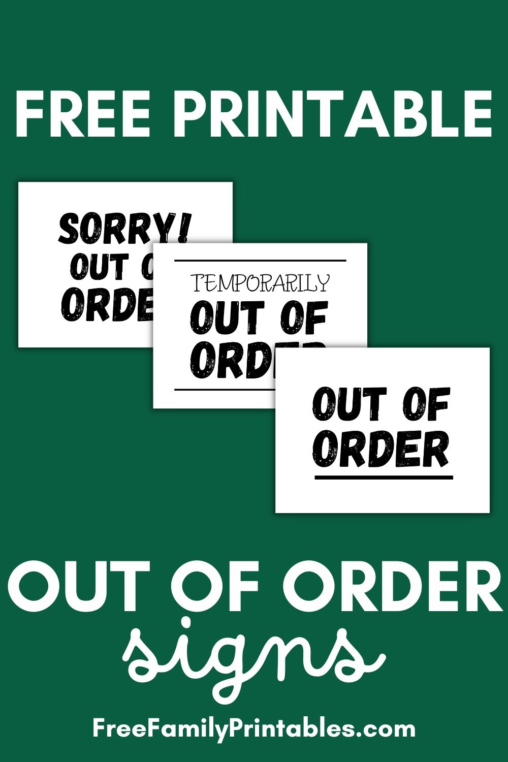out of order sign printable