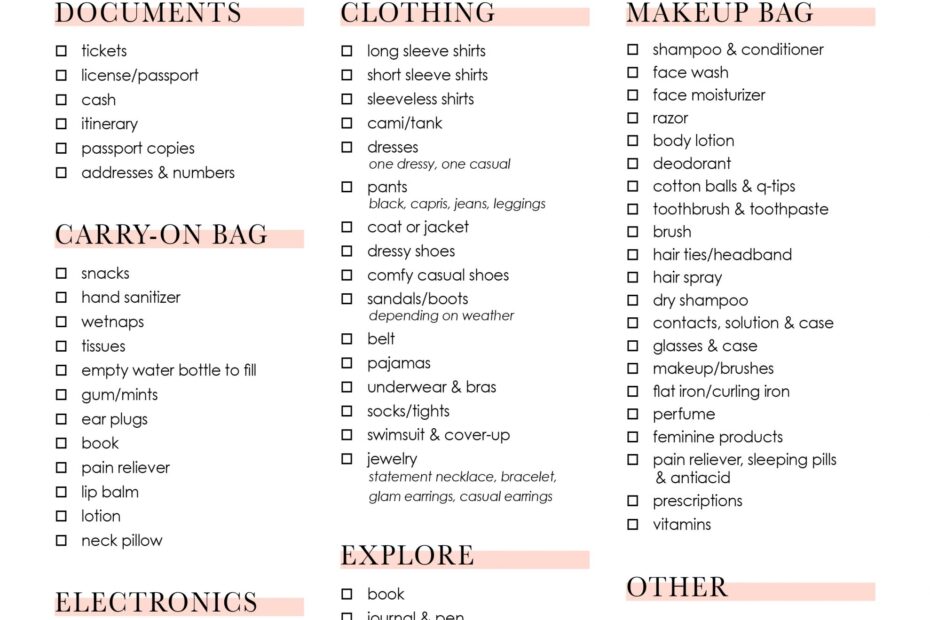 Packing Hacks 2 Printable Checklists House Mix
