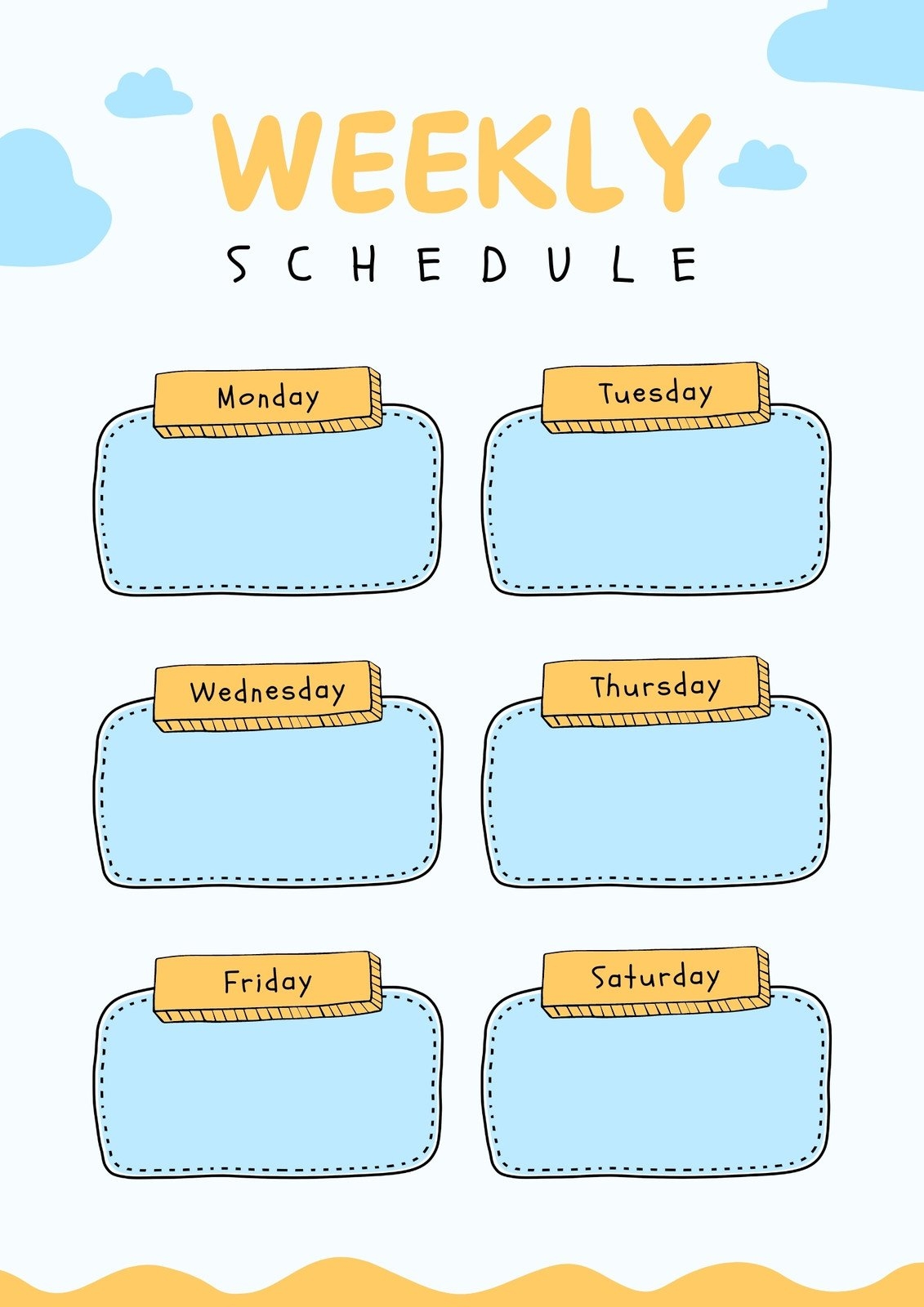 sunday through saturday schedule template