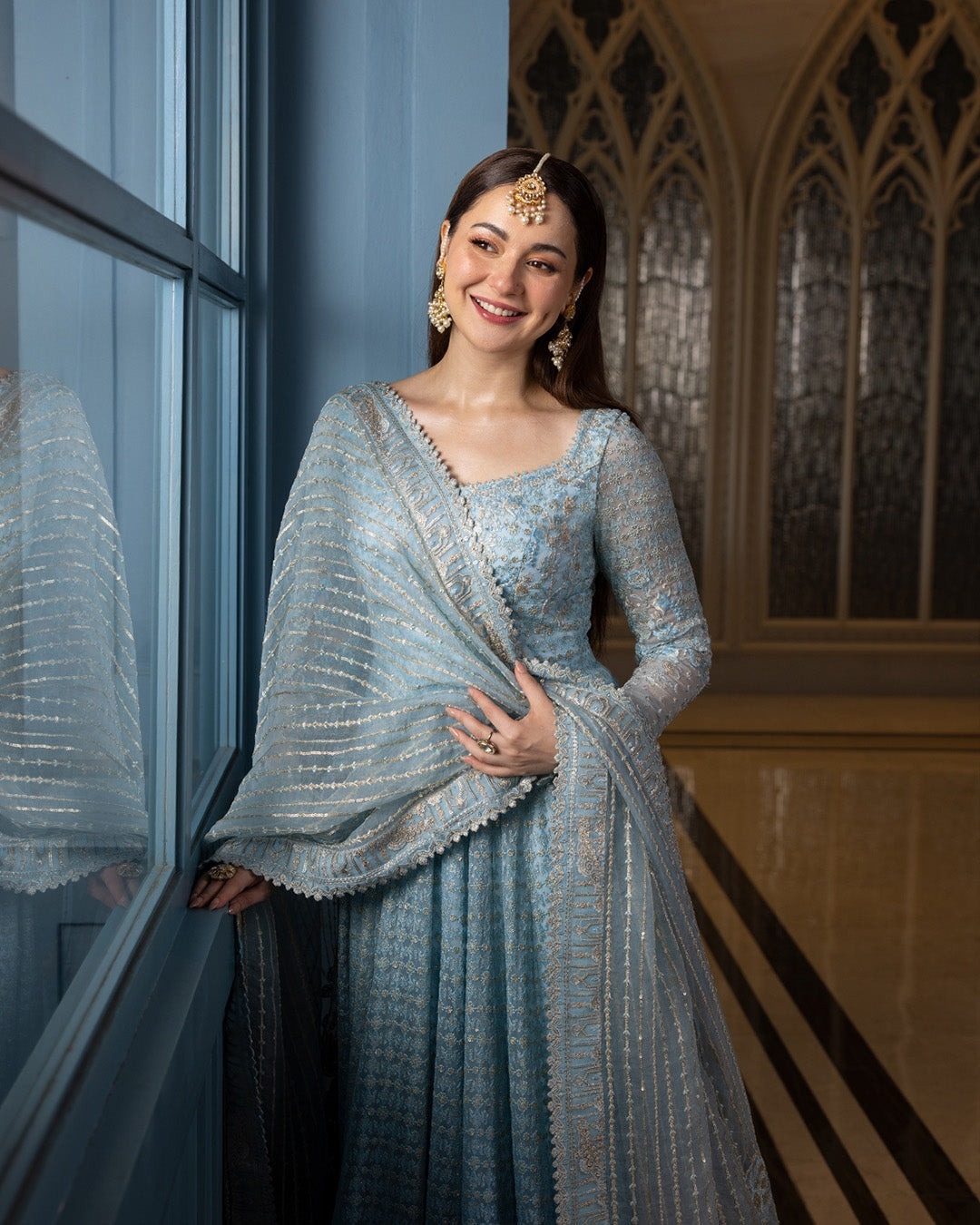 Pakistani Wedding Ice Blue Pishwas Dress Nameera Bridal