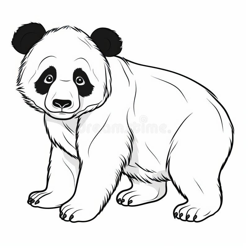 Panda Bear Coloring Page Stock Illustrations 1 127 Panda Bear 