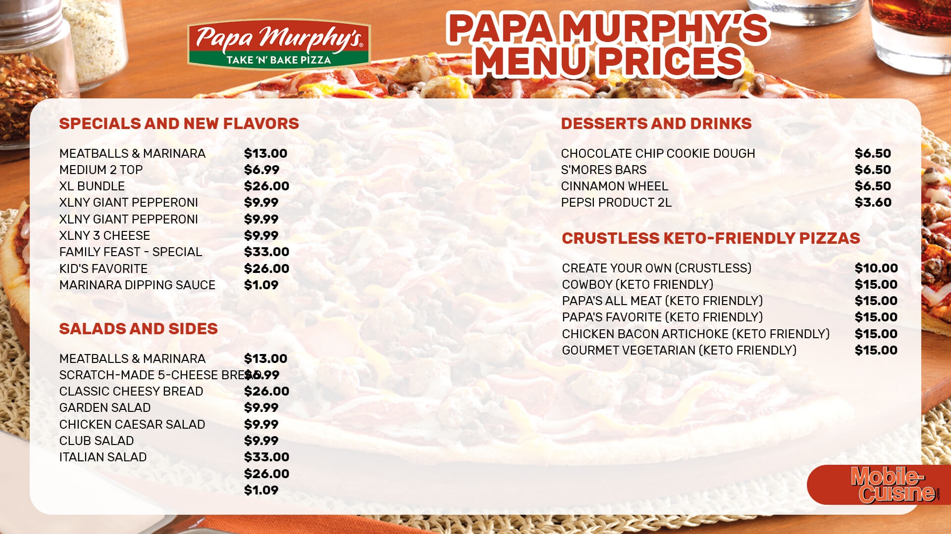 Papa Murphy s Menu Prices Promo Codes 2024 