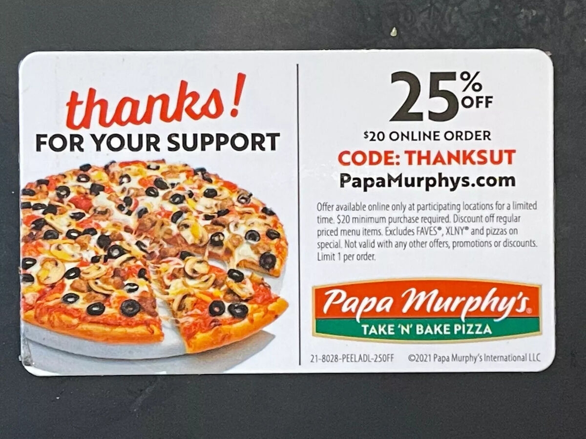 Papa Murphy s Pizza Savings Stickers Discount Peel A Deal Card 52 Savings