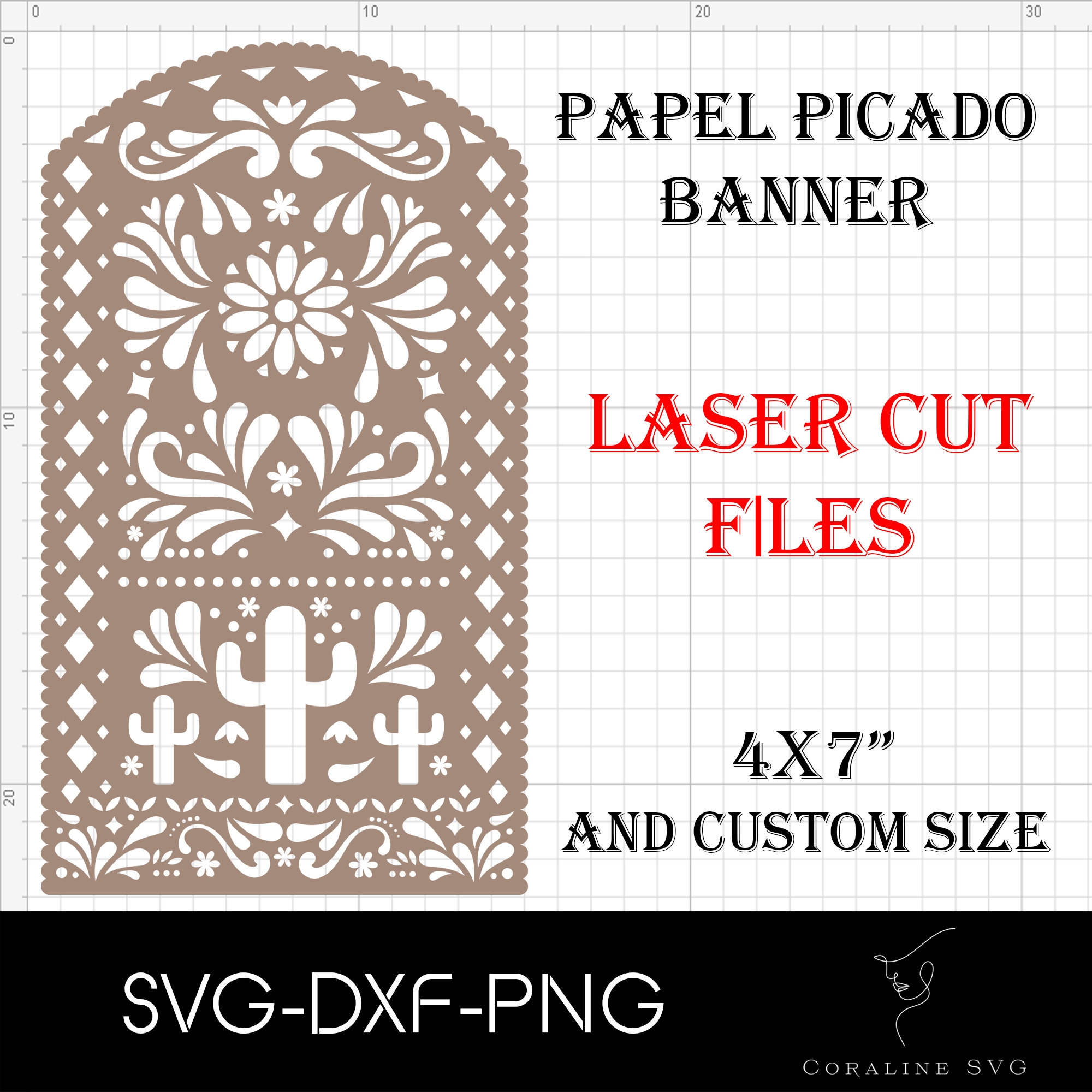 Papel Picado Template Svg Laser Cut File Cricut Cut Files Svg 