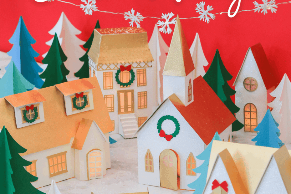 Paper Christmas Village Free Template Sweet Red Poppy