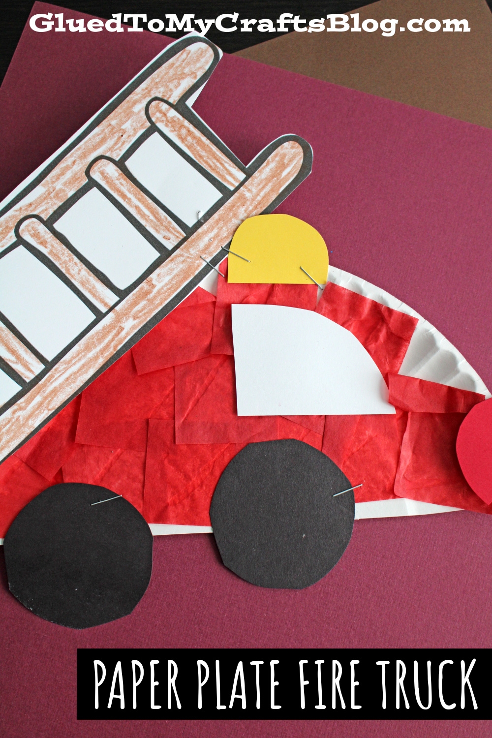 Paper Plate Fire Truck Craft Idea