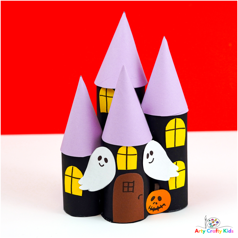 printable 3d haunted house template