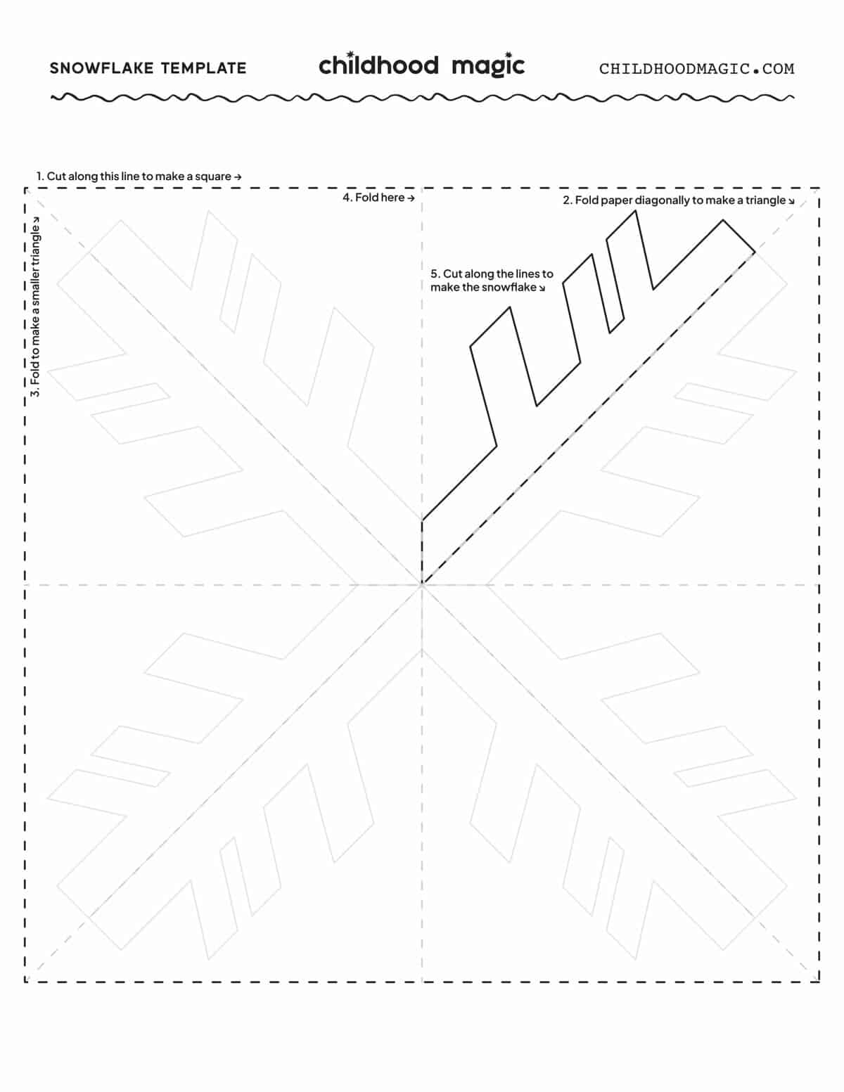 free printable 3d snowflake template