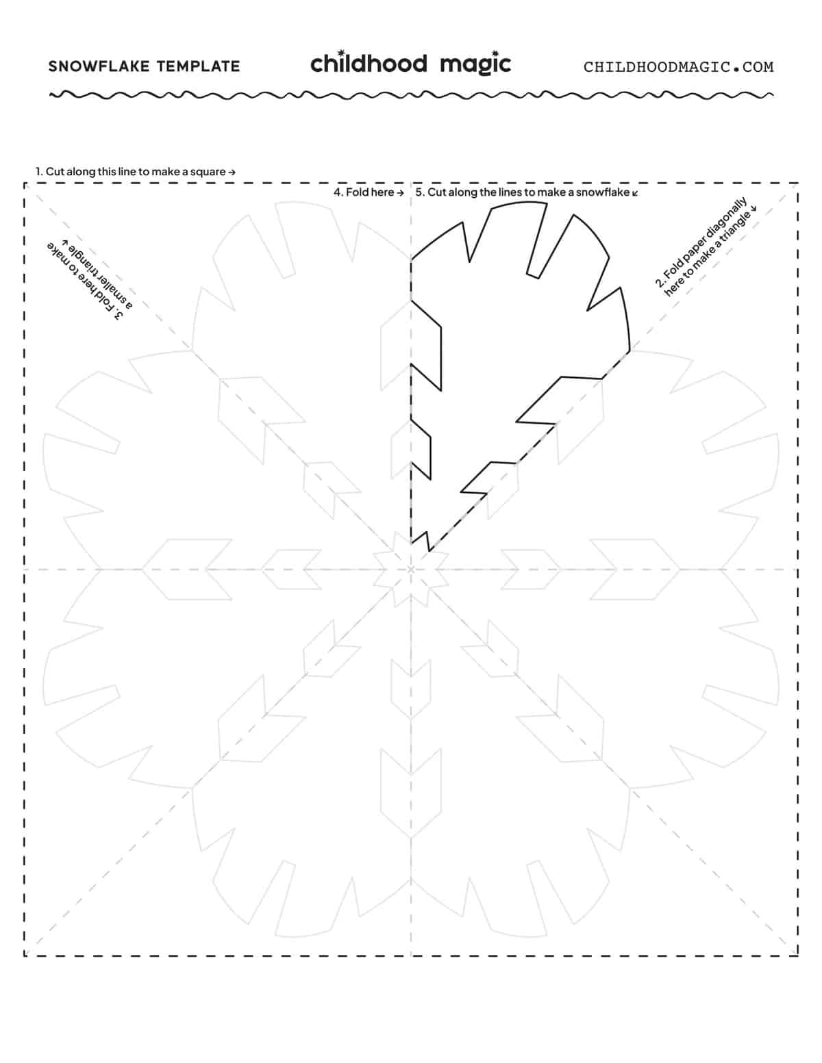 Paper Snowflake Template Childhood Magic