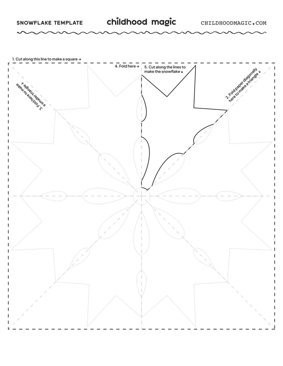 printable cut easy paper snowflake pattern template