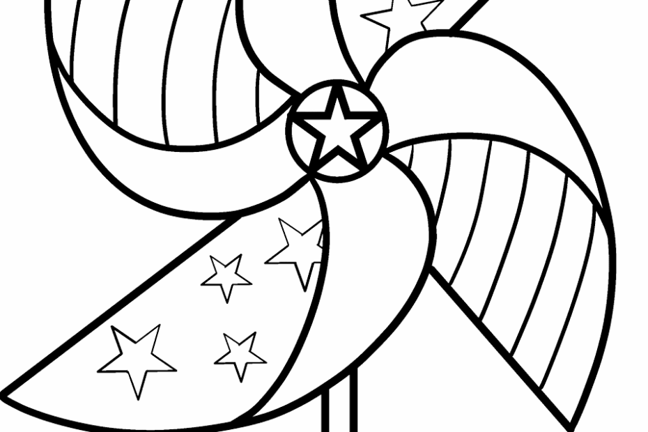 Patriotic Pinwheels Coloring Page Easy Drawing Guides