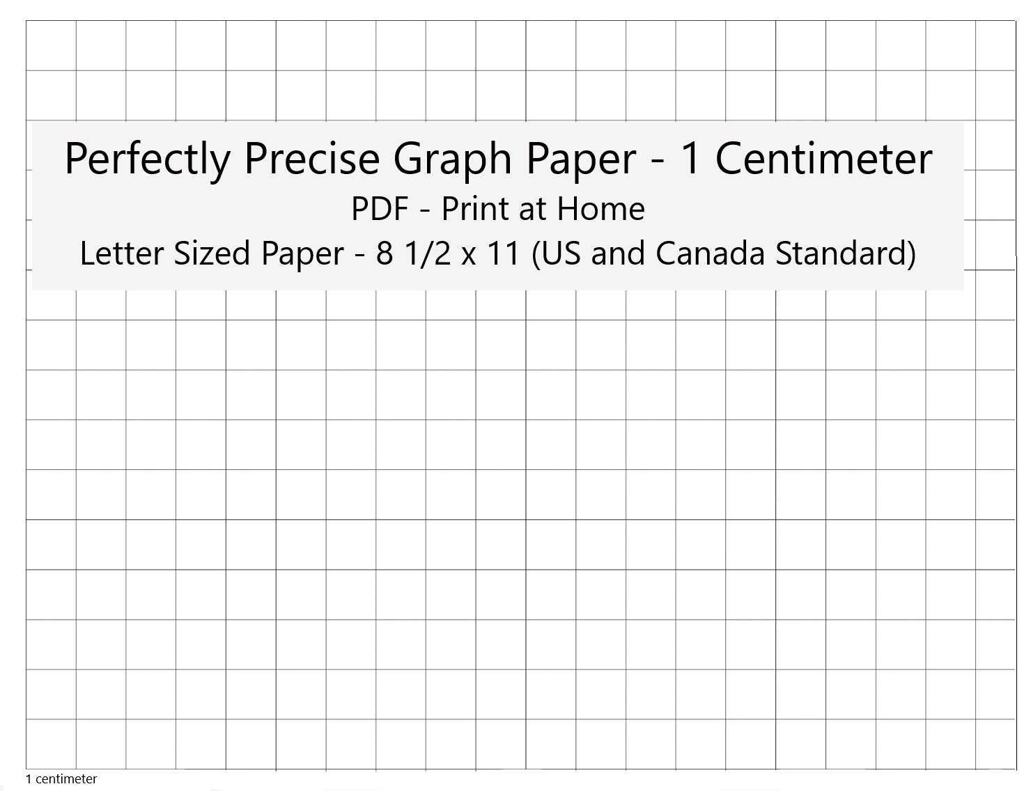 Perfectly Scaled And Precise Printable Graph Paper 1 Centimeter Square Metric