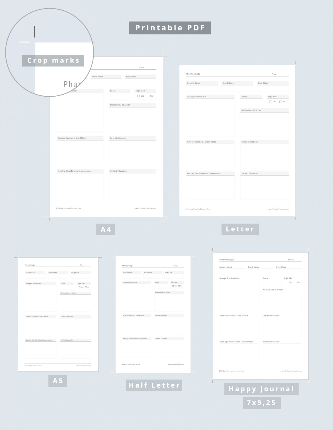 Pharmacology Printable Template For Nurses