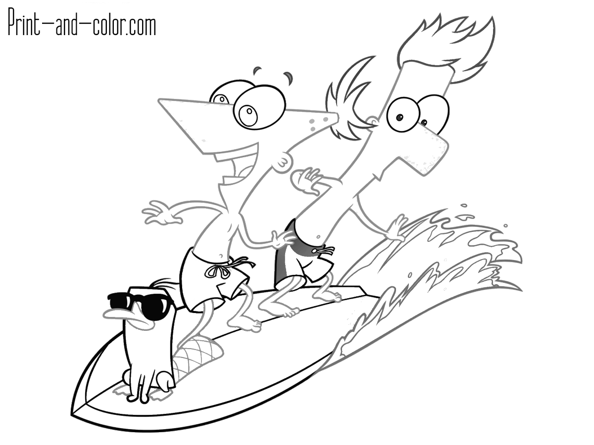 phineas and ferb coloring pictures
