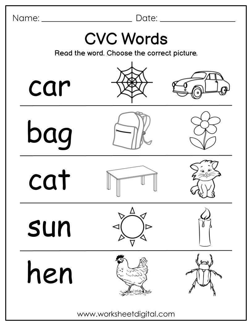 cvc words practice worksheets
