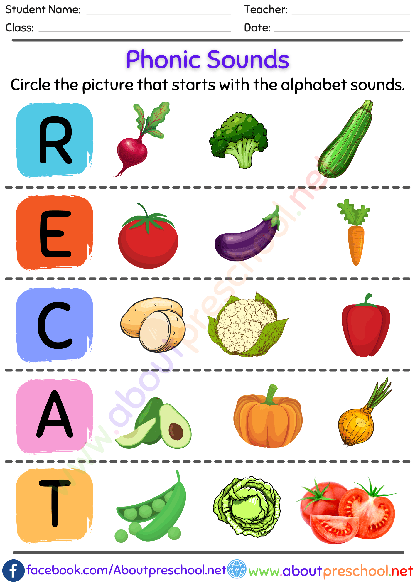 phonics worksheets kindergarten