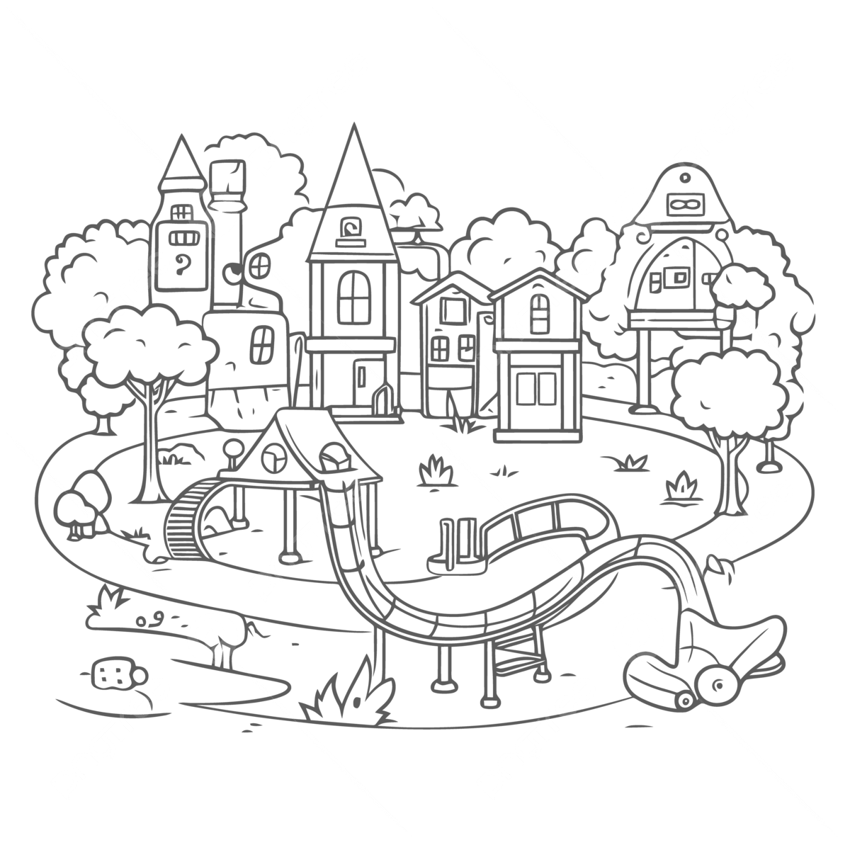 Playground Coloring Pages PNG Transparent Images Free Download Vector Files Pngtree