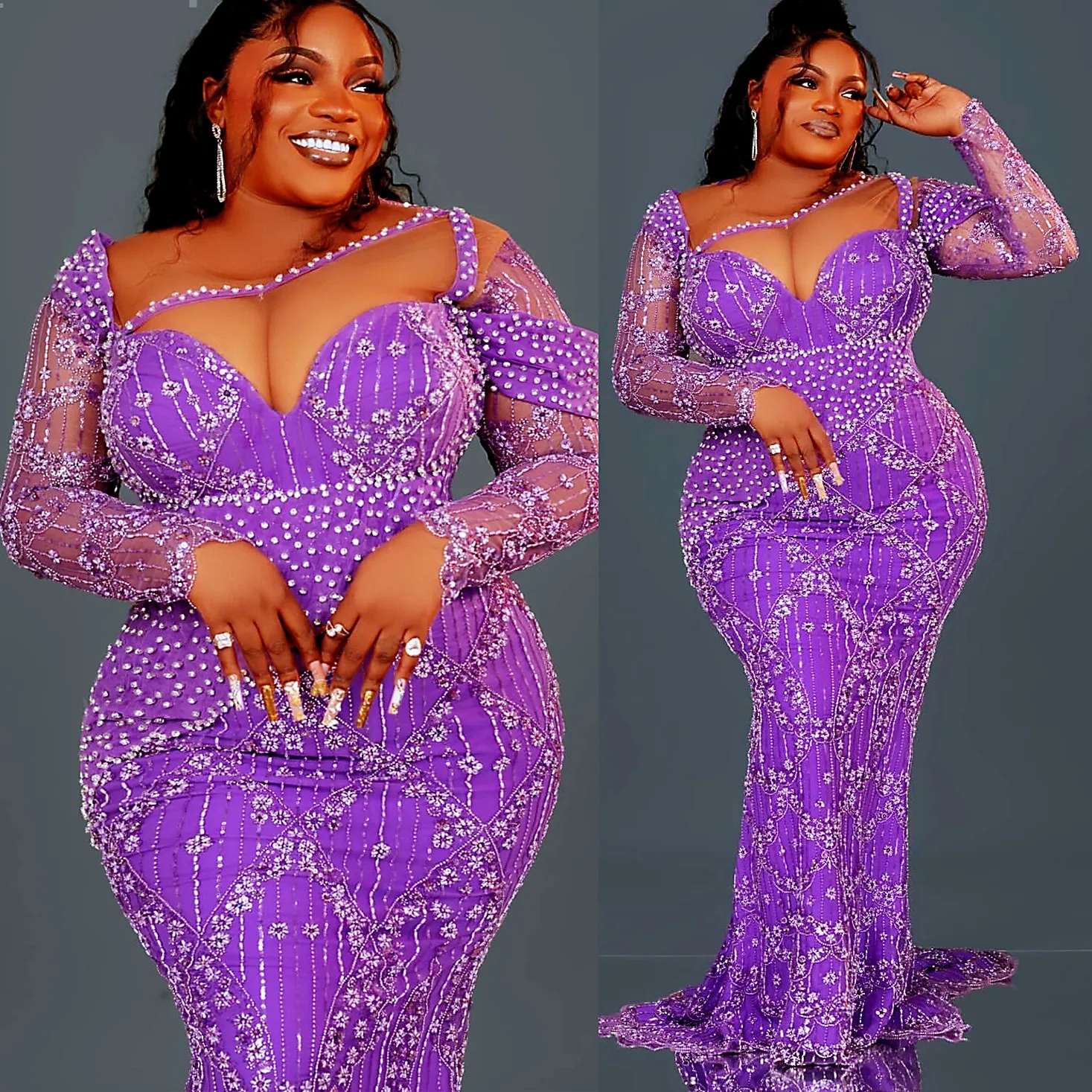 lilac color prom dress