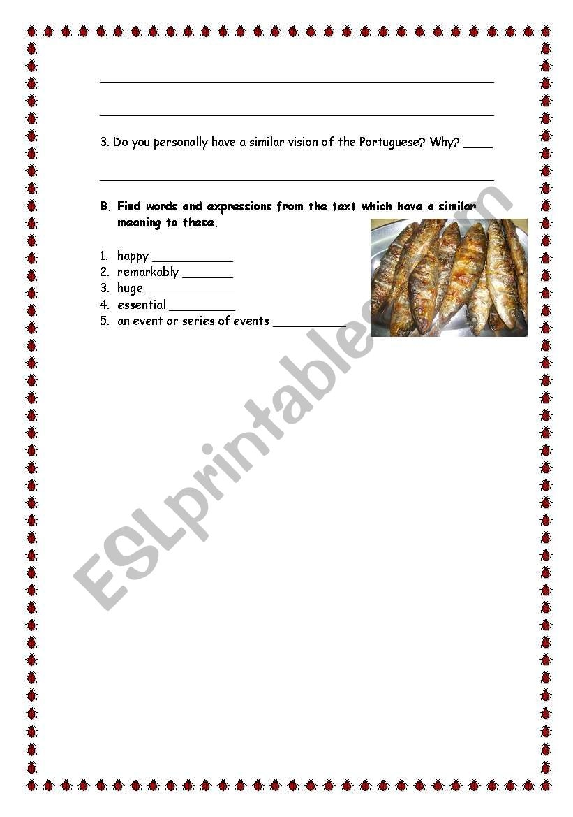 Portuguese Food And Fun ESL Worksheet By Manuelanunes3