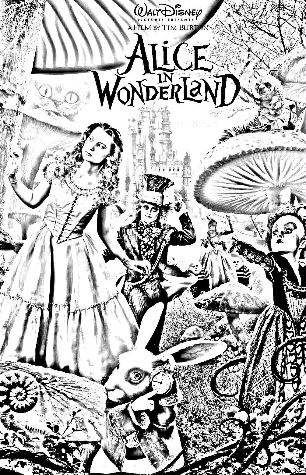 alice in wonderland coloring pictures