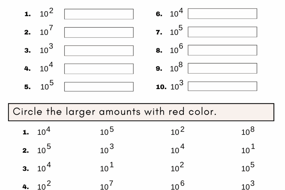 Powers Of 10 Worksheets For Grade 5 Kidpid