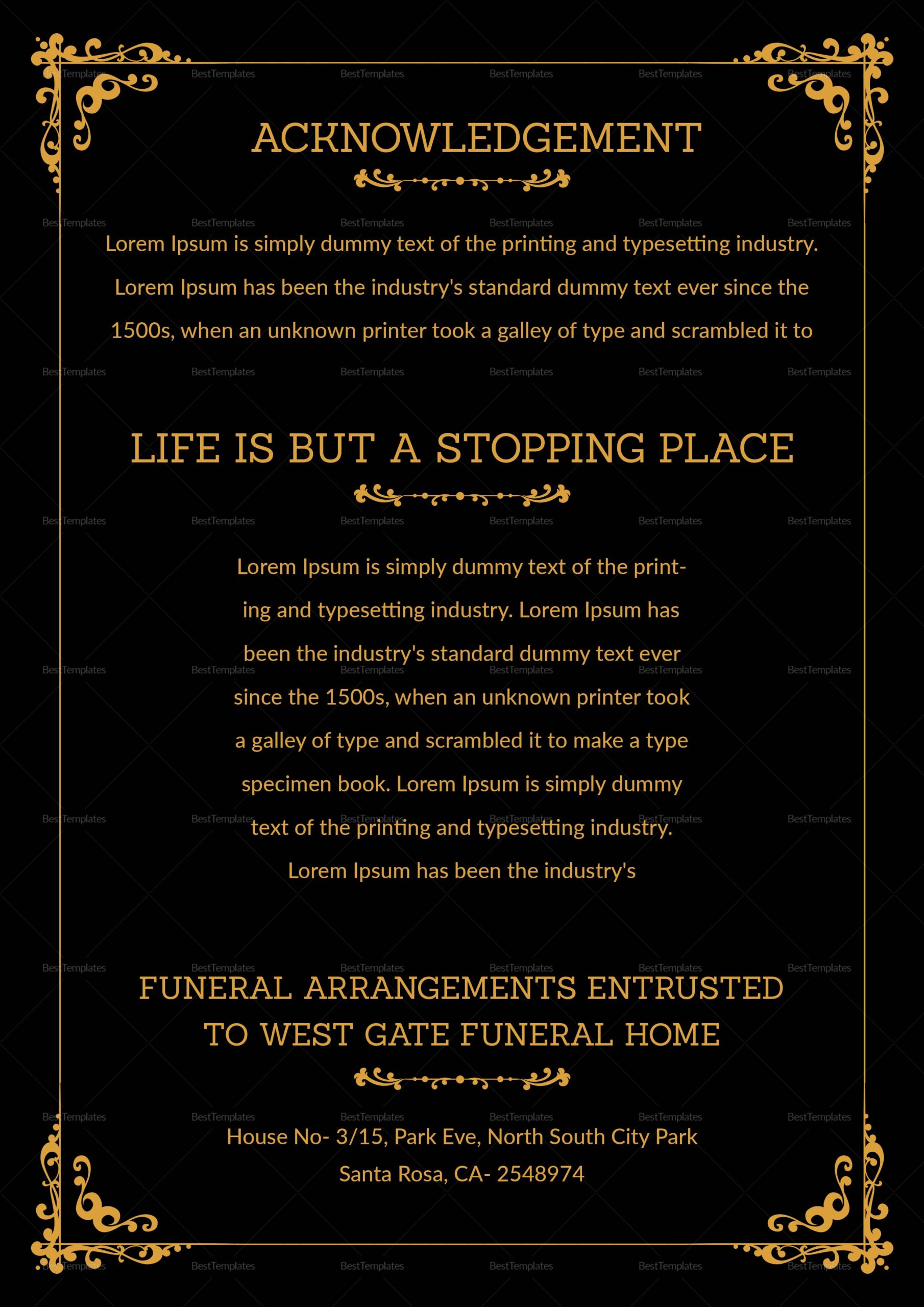 Premium Funeral Resolution Template