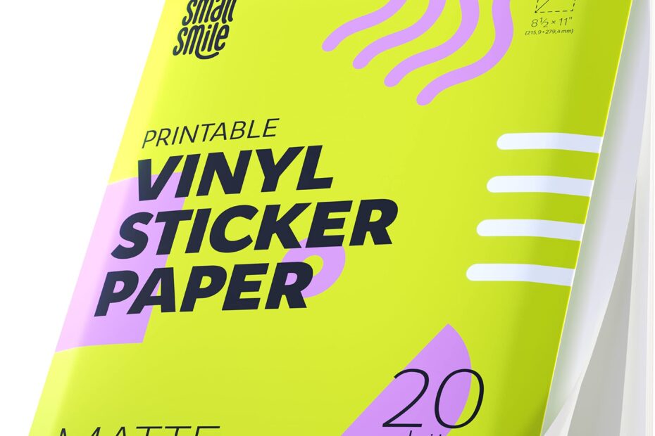 Premium Printable Vinyl Sticker Paper For Inkjet Printer And Laser 20 White Matte Sticker Paper Waterproof Durability Adhesive Paper 8 5 X 11 FAS